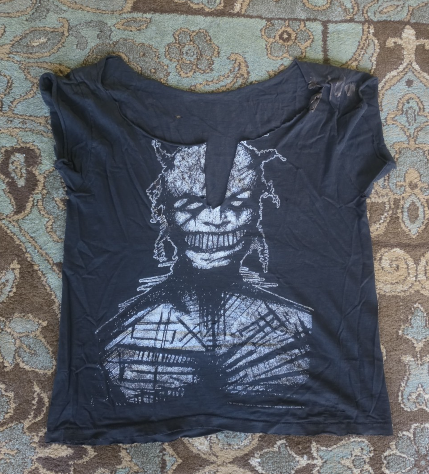 Vtg 1990 White Zombie Cut Off Shirt Xl: Thrashed Heavy Metal Punk Diy Goth Biker